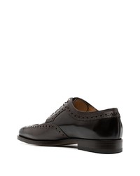 dunkelbraune Leder Derby Schuhe von Ferragamo