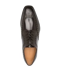 dunkelbraune Leder Derby Schuhe von Ferragamo