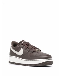 dunkelbraune Leder niedrige Sneakers von Nike