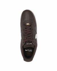 dunkelbraune Leder niedrige Sneakers von Nike