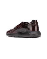 dunkelbraune Leder niedrige Sneakers von Hogan