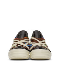 dunkelbraune Leder niedrige Sneakers von Rick Owens