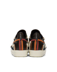 dunkelbraune Leder niedrige Sneakers von Rick Owens