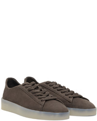 dunkelbraune Leder niedrige Sneakers von Essentials