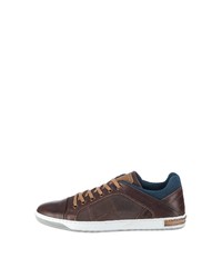 dunkelbraune Leder niedrige Sneakers von Bullboxer