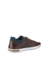 dunkelbraune Leder niedrige Sneakers von Bullboxer