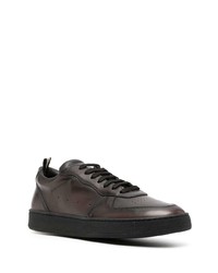 dunkelbraune Leder niedrige Sneakers von Officine Creative