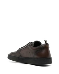 dunkelbraune Leder niedrige Sneakers von Officine Creative