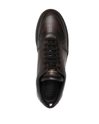 dunkelbraune Leder niedrige Sneakers von Officine Creative