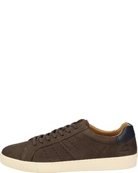 dunkelbraune Leder niedrige Sneakers von camel active