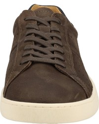 dunkelbraune Leder niedrige Sneakers von camel active