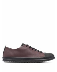 dunkelbraune Leder niedrige Sneakers von Camper