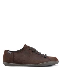 dunkelbraune Leder niedrige Sneakers von Camper