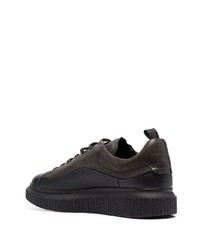 dunkelbraune Leder niedrige Sneakers von Officine Creative