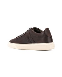 dunkelbraune Leder niedrige Sneakers von Hogan