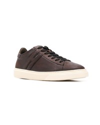 dunkelbraune Leder niedrige Sneakers von Hogan