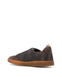 dunkelbraune Leder niedrige Sneakers von Officine Creative