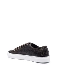 dunkelbraune Leder niedrige Sneakers von Brioni