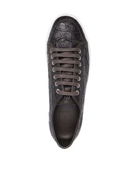 dunkelbraune Leder niedrige Sneakers von Brioni