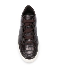 dunkelbraune Leder niedrige Sneakers von Ermenegildo Zegna XXX