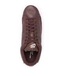 dunkelbraune Leder niedrige Sneakers von Nike