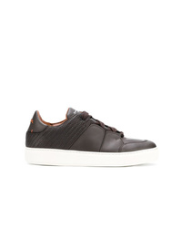 dunkelbraune Leder niedrige Sneakers von Ermenegildo Zegna XXX