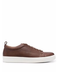 dunkelbraune Leder niedrige Sneakers von Henderson Baracco