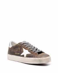 dunkelbraune Leder niedrige Sneakers von Golden Goose