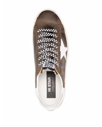 dunkelbraune Leder niedrige Sneakers von Golden Goose