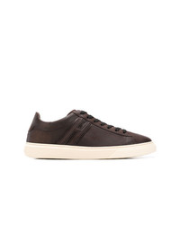 dunkelbraune Leder niedrige Sneakers von Hogan