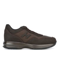 dunkelbraune Leder niedrige Sneakers von Hogan