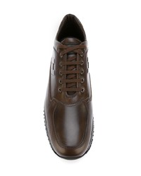 dunkelbraune Leder niedrige Sneakers von Hogan