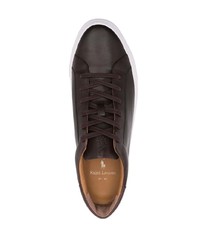 dunkelbraune Leder niedrige Sneakers von Polo Ralph Lauren