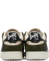 dunkelbraune Leder niedrige Sneakers von BAPE
