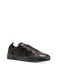 dunkelbraune Leder niedrige Sneakers von Officine Creative