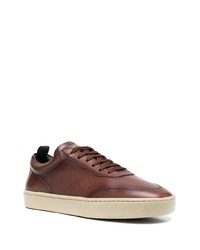 dunkelbraune Leder niedrige Sneakers von Officine Creative