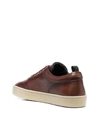 dunkelbraune Leder niedrige Sneakers von Officine Creative