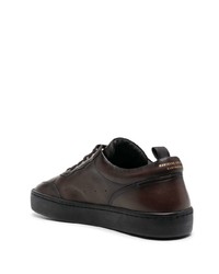 dunkelbraune Leder niedrige Sneakers von Officine Creative