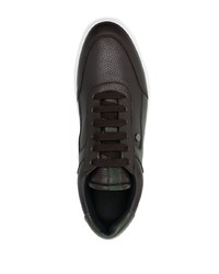 dunkelbraune Leder niedrige Sneakers von Canali