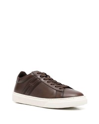 dunkelbraune Leder niedrige Sneakers von Hogan