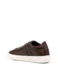 dunkelbraune Leder niedrige Sneakers von Hogan