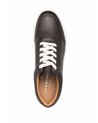 dunkelbraune Leder niedrige Sneakers von Harrys Of London