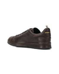 dunkelbraune Leder niedrige Sneakers von Officine Creative