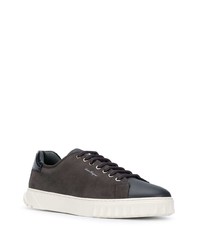 dunkelbraune Leder niedrige Sneakers von Salvatore Ferragamo