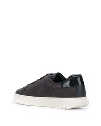 dunkelbraune Leder niedrige Sneakers von Salvatore Ferragamo