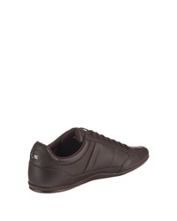 dunkelbraune Leder niedrige Sneakers von Lacoste