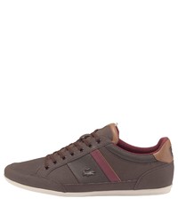 dunkelbraune Leder niedrige Sneakers von Lacoste