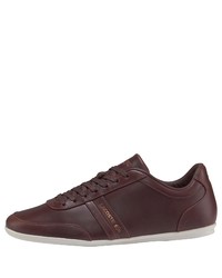 dunkelbraune Leder niedrige Sneakers von Lacoste