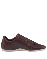 dunkelbraune Leder niedrige Sneakers von Lacoste