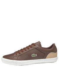 dunkelbraune Leder niedrige Sneakers von Lacoste